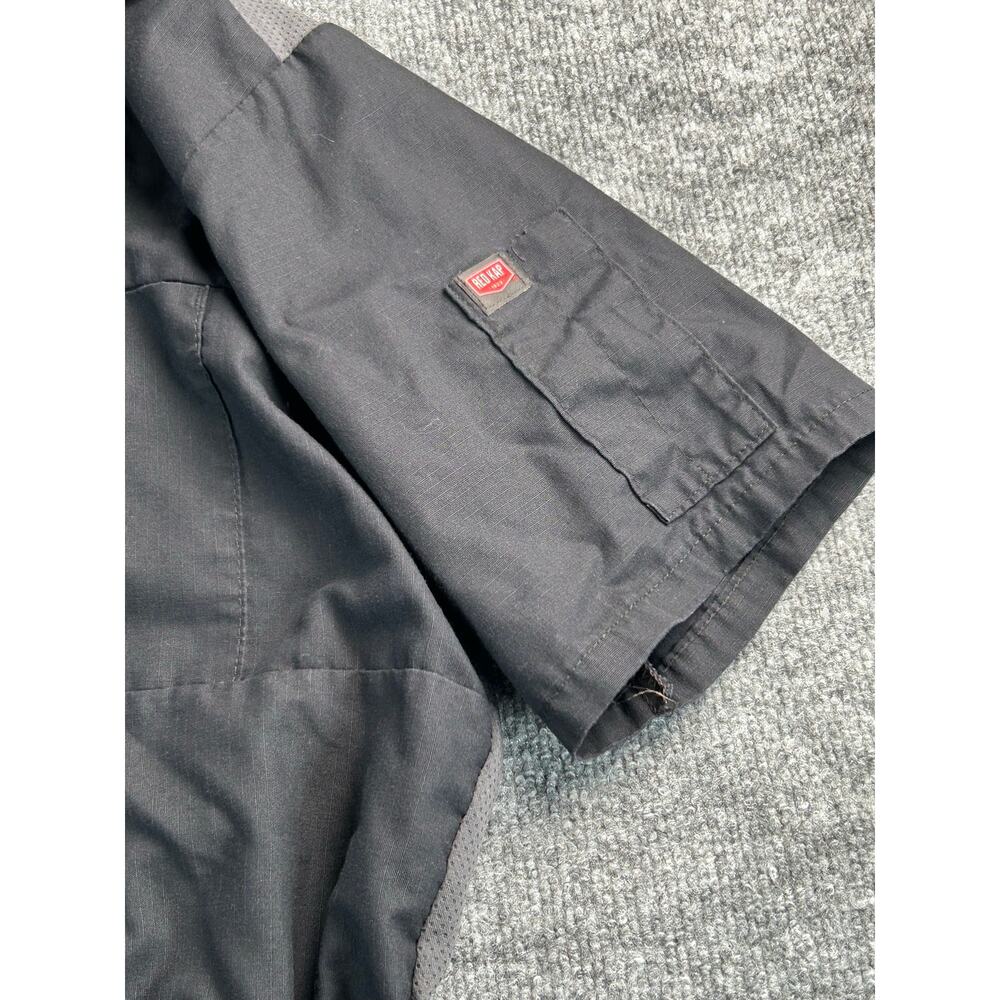 Red Kap Men's L Short Sleeve Mechanic Work Shirt Black Industrial Uniform - Picture 5 of 10